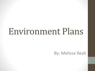 Environment Plans