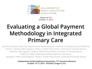 Evaluating a Global Payment Methodology in Integrated Primary Care
