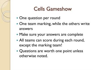 Cells Gameshow