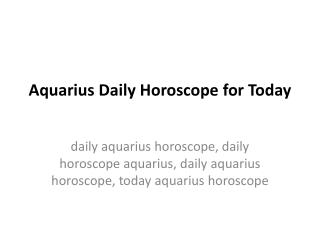 Aquarius Daily Horoscope for Today