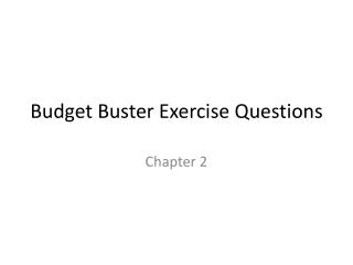 Budget Buster Exercise Questions