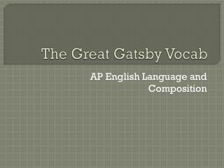 The Great Gatsby Vocab