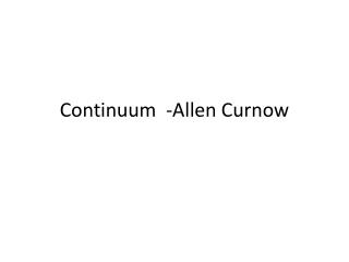 Continuum -Allen Curnow