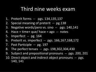Third nine weeks exam