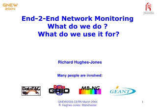 End-2-End Network Monitoring What do we do ? What do we use it for?