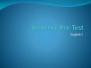 Sentence Pre-Test