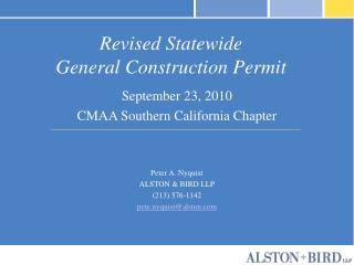 Revised Statewide General Construction Permit