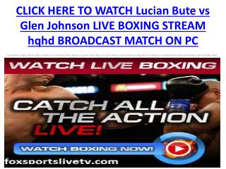 watch Lucian Bute vs Glen Johnson live Boxing Stream showtim
