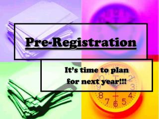 Pre-Registration
