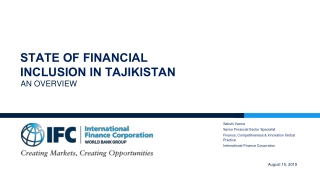 State of Financial Inclusion in Tajikistan