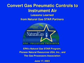 Convert Gas Pneumatic Controls to Instrument Air