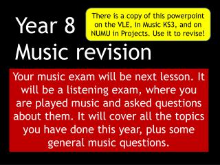 Year 8 Music revision