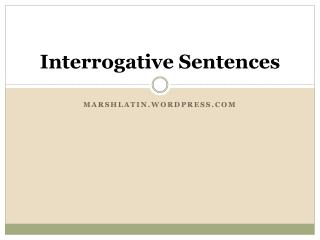 Interrogative Sentences