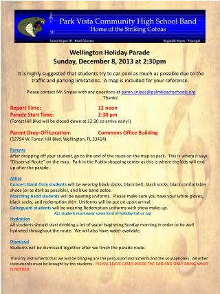Wellington Holiday Parade Sunday , December 8, 2013 at 2:30pm