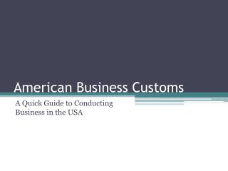 American Business Customs