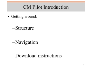 CM Pilot Introduction