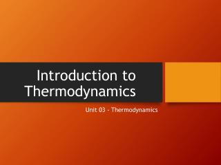 PPT - Introduction To Thermodynamics PowerPoint Presentation, Free ...