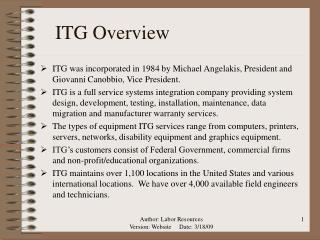 ITG Overview