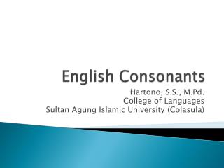 PPT - English Consonants PowerPoint Presentation, free download - ID