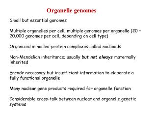 Organelle genomes