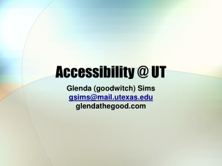 Accessibility @ UT
