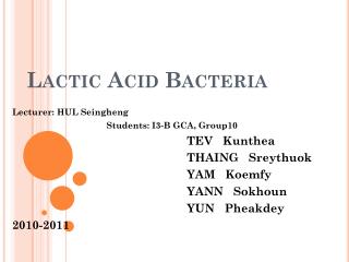 lactic acid bacteria presentation powerpoint ppt