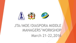 JTA/MOE/DIASPORA MIDDLE MANAGERS’WORKSHOP March 21-22,2016