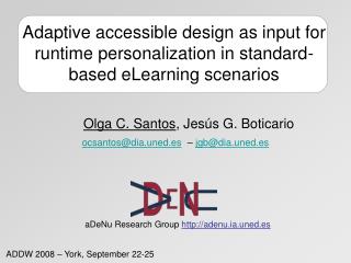 Adaptive accessible design as input for runtime personalization in standard-based eLearning scenarios
