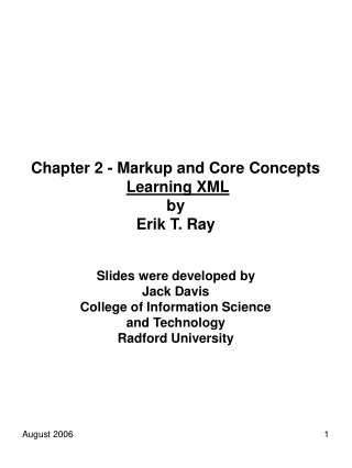 Chapter 2 - Markup and Core Concepts Learning XML by Erik T. Ray