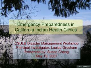 Emergency Preparedness in California Indian Health Clinics
