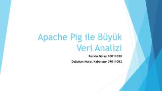 Apache Pig ile Büyük Veri Analizi