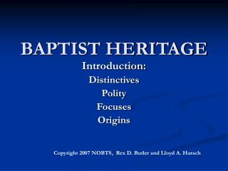 BAPTIST HERITAGE