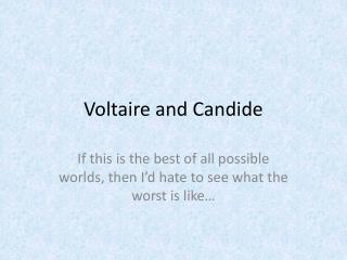 candide voltaire satire irony