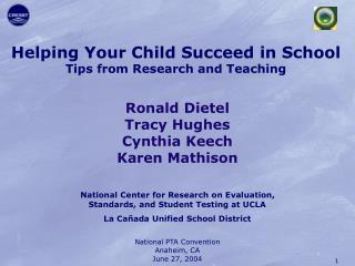 Helping Your Child Succeed in School Tips from Research and Teaching