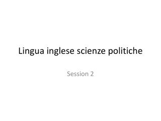 Lingua inglese scienze politiche