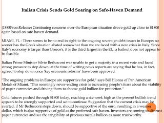 Italian Crisis Sends Gold Soaring on Safe-Haven Demand