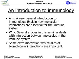 An introduction to immunology