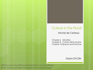 ‘Culture in the Plural’