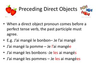 Preceding Direct Objects