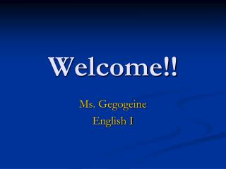 Welcome!!