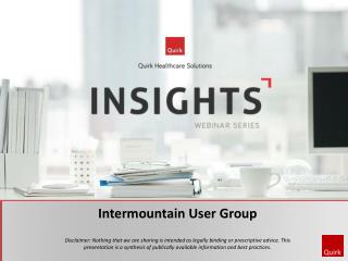Intermountain User Group