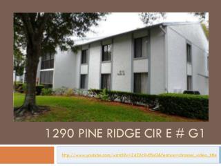 Tarpon Springs Short Sale - 1290 Pine Ridge Cir E # G1
