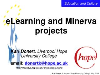 Karl Donert , Liverpool Hope University College