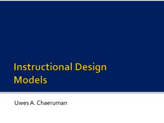 PPT - Instructional Design Models PowerPoint Presentation, free ...