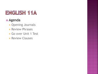 English 11A