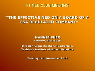 FT NED CLUB MEETING