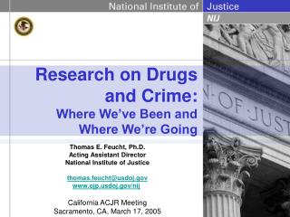 Research on Drugs and Crime: Where We’ve Been and Where We’re Going