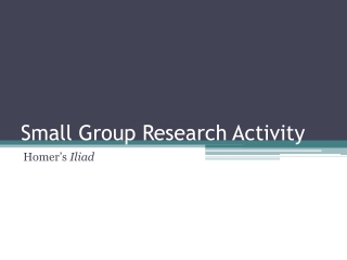 Small Group Research Activity