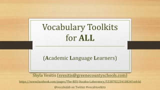 Vocabulary Toolkits for ALL