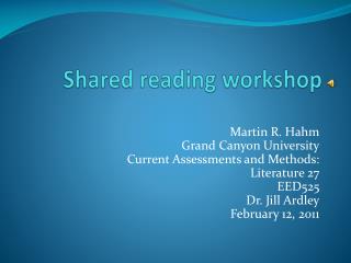 Shared reading workshop
